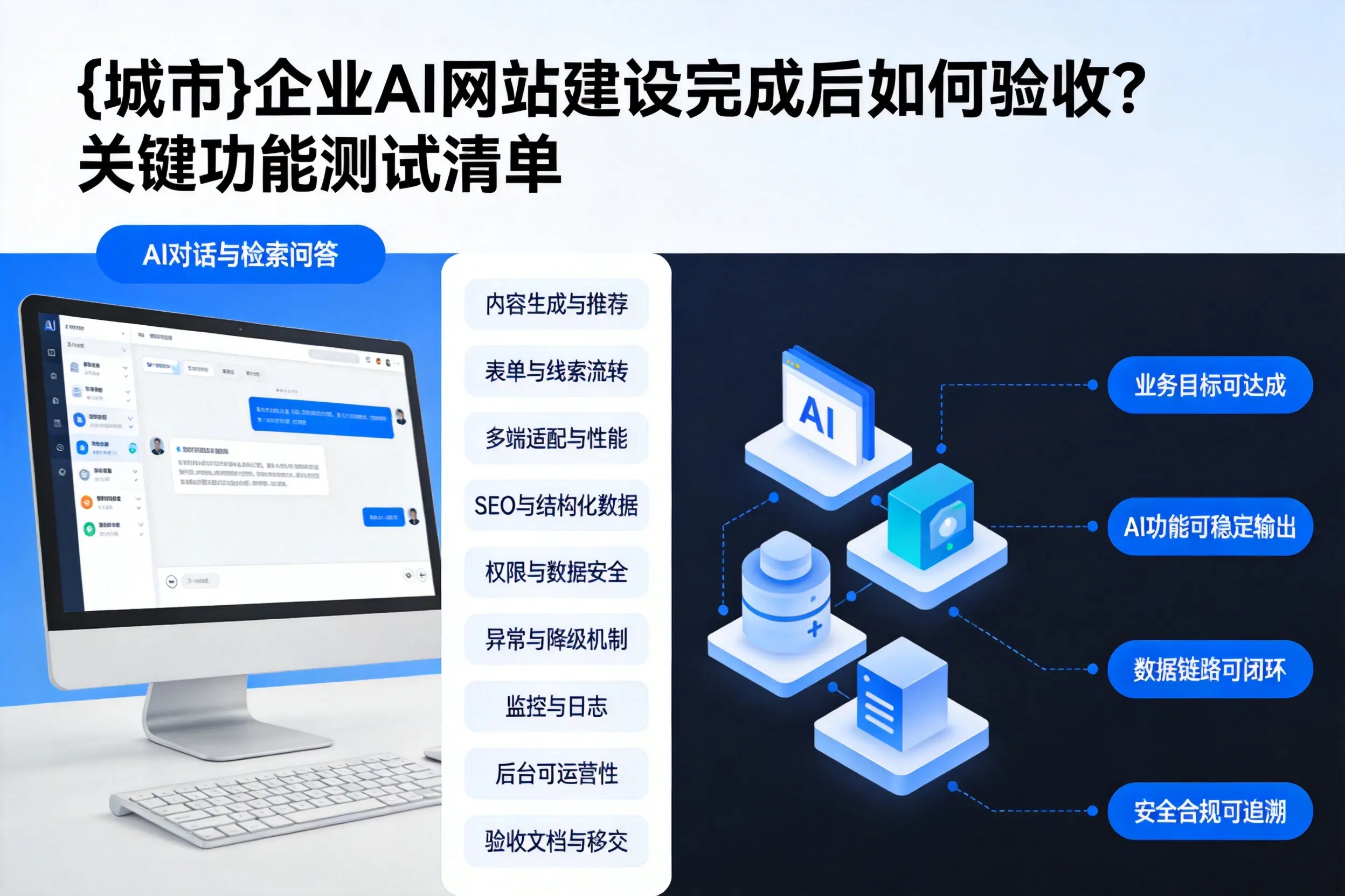 天水企业AI网站建设完成后如何验收？关键功能测试清单