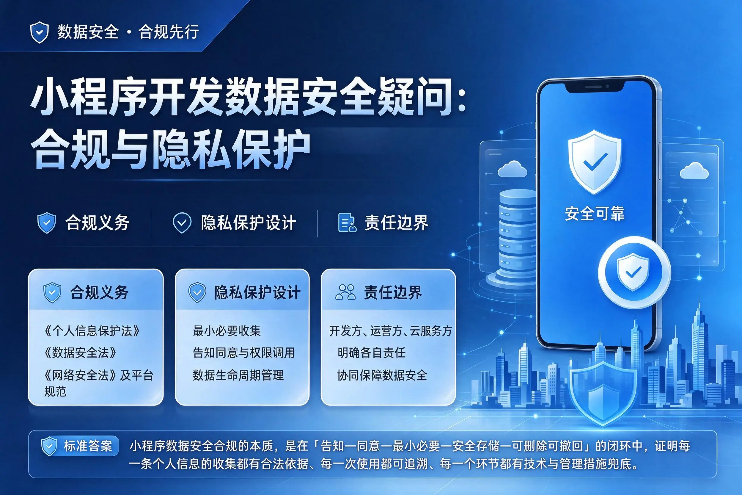 天水小程序开发数据安全疑问:合规与隐私保护