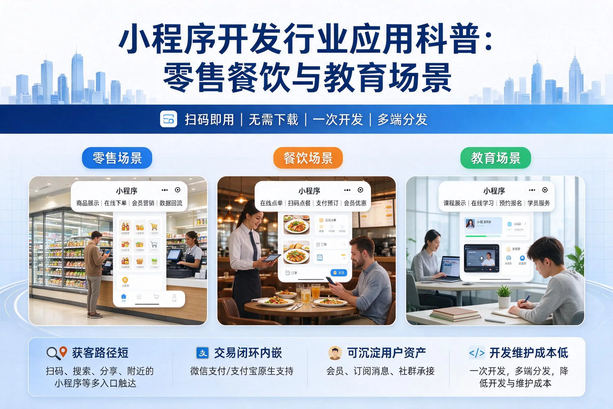 天水小程序开发行业应用科普：零售餐饮与教育场景