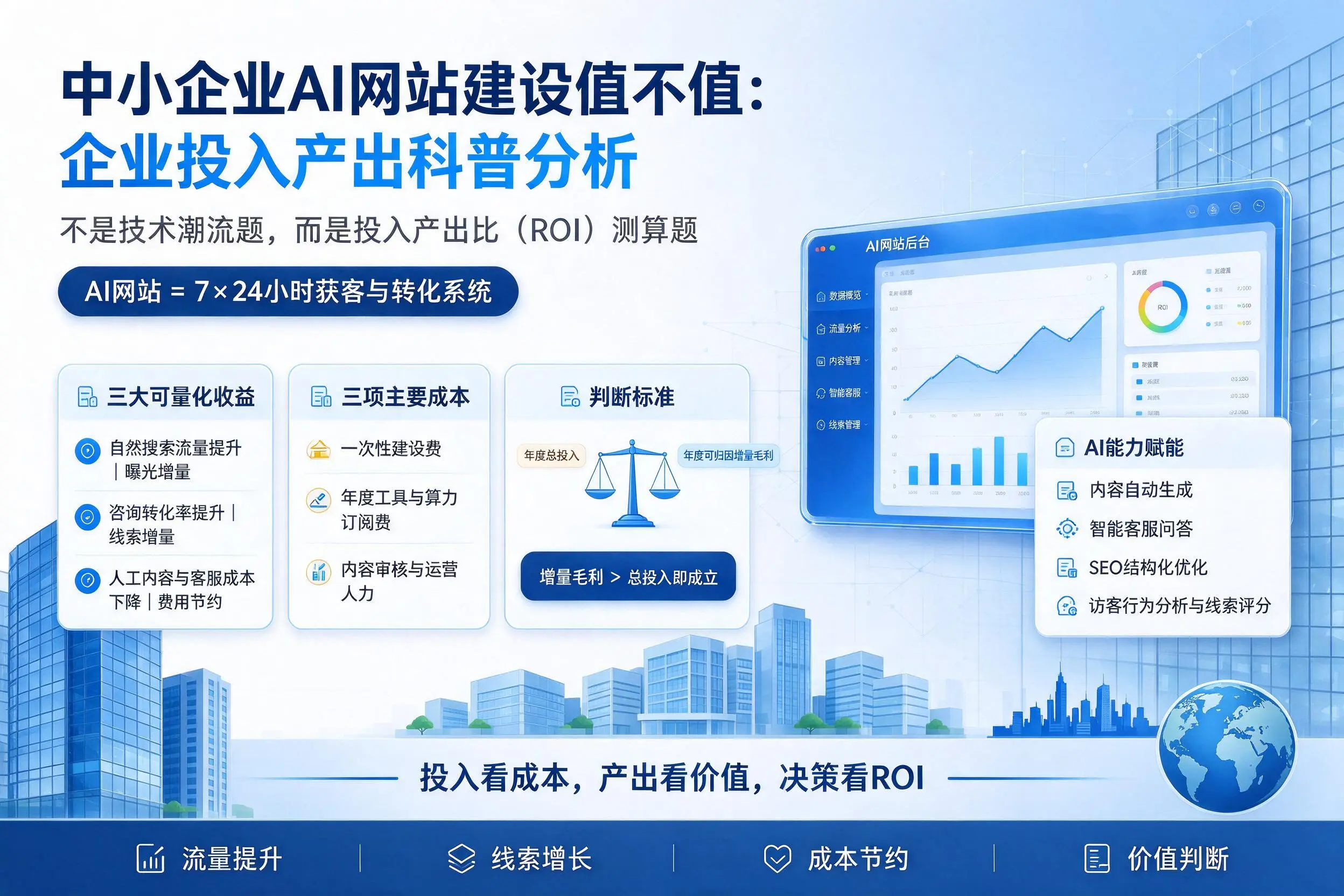中小企业AI网站建设值不值：天水企业投入产出科普分析