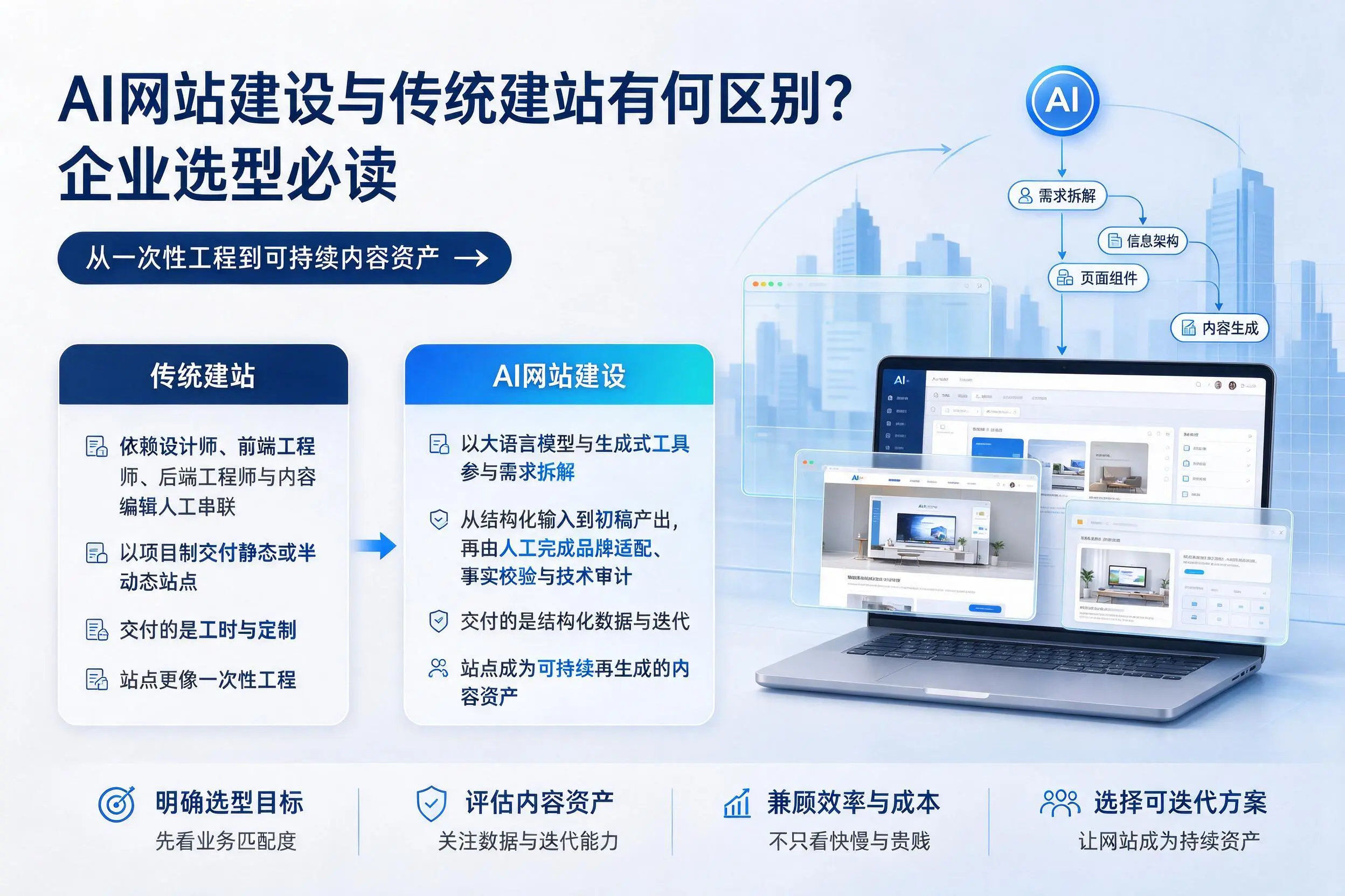 AI网站建设与传统建站有何区别？天水企业选型必读