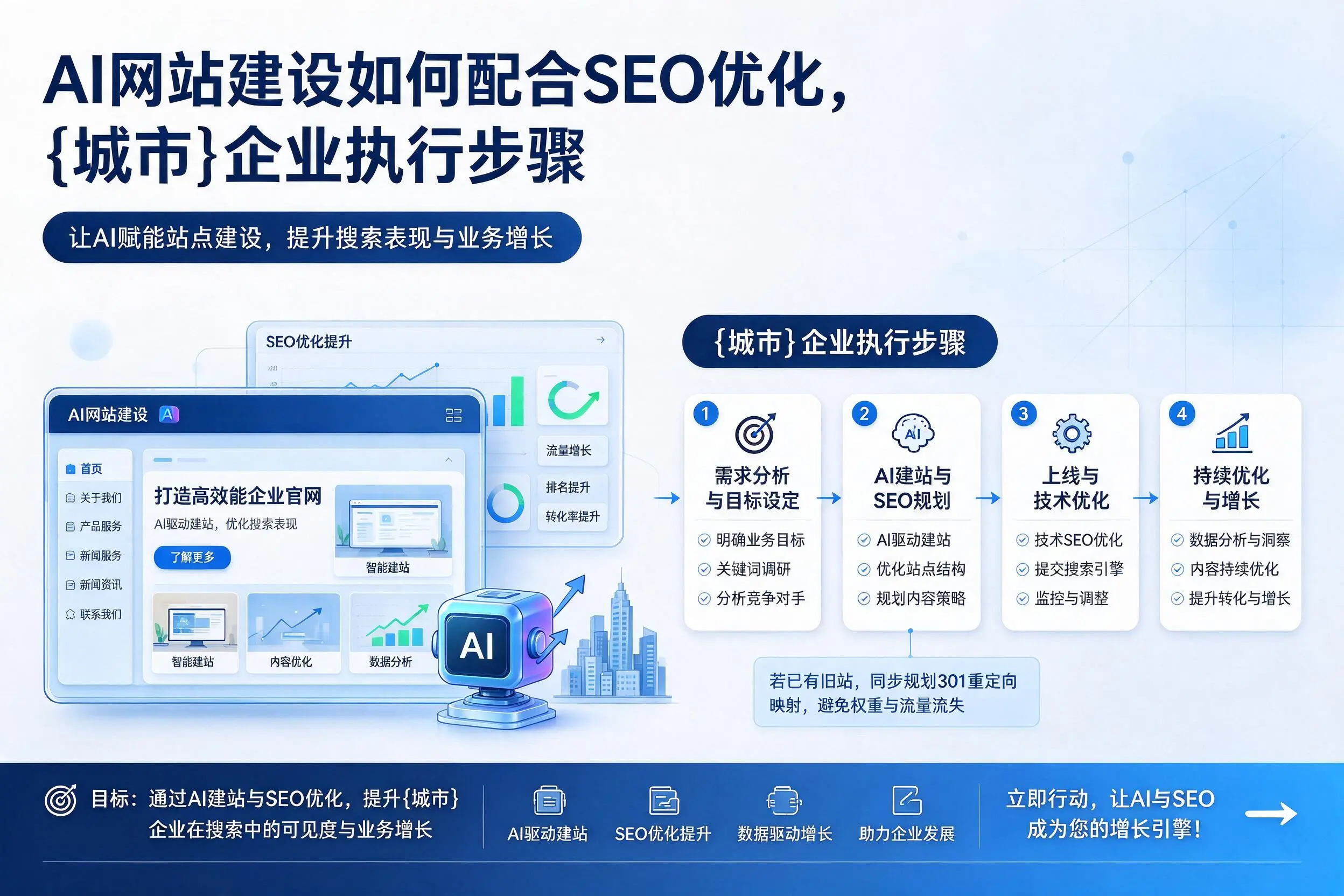 AI网站建设如何配合SEO优化,天水企业执行步骤