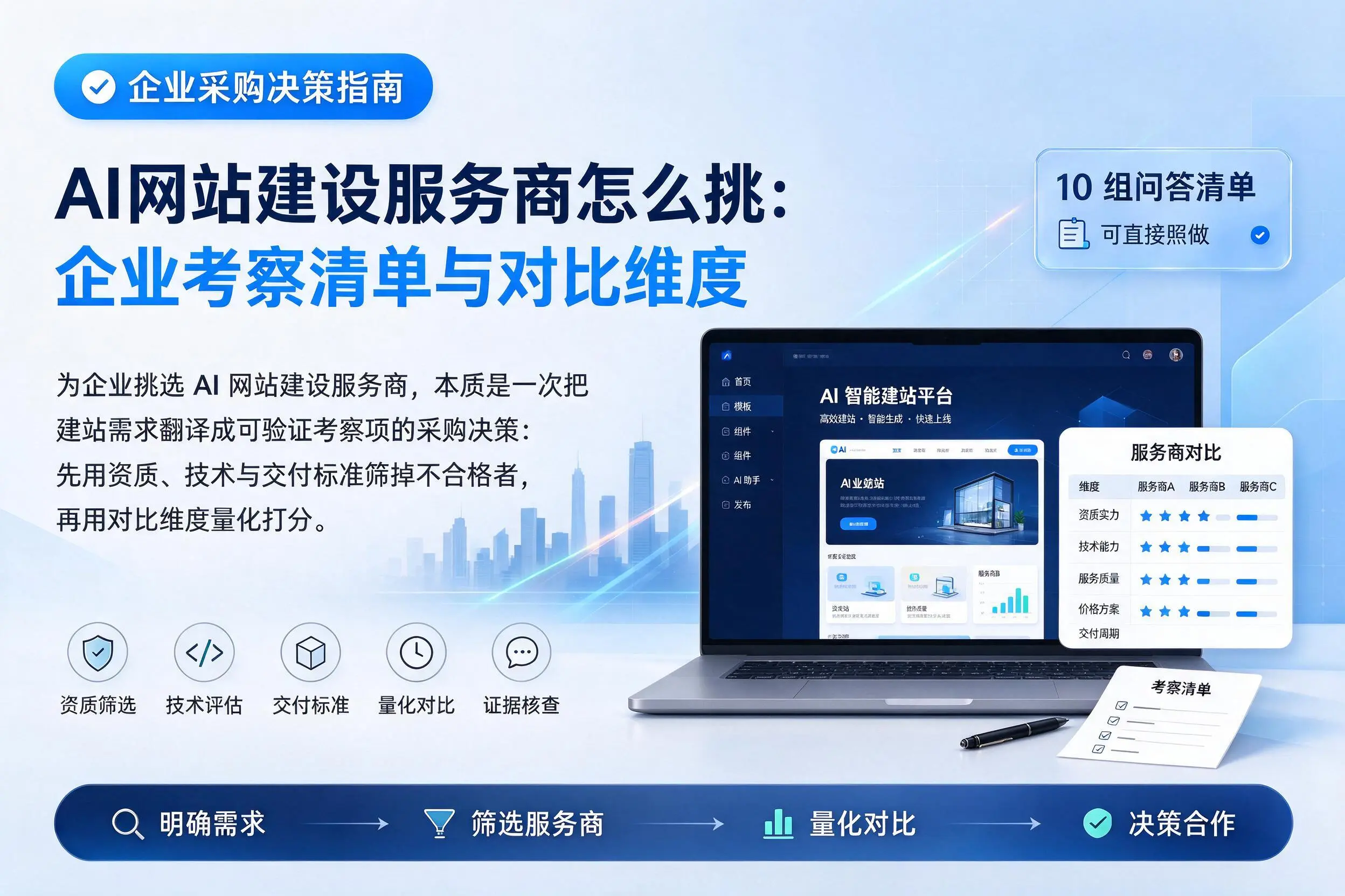 AI网站建设服务商怎么挑:天水企业考察清单与对比维度
