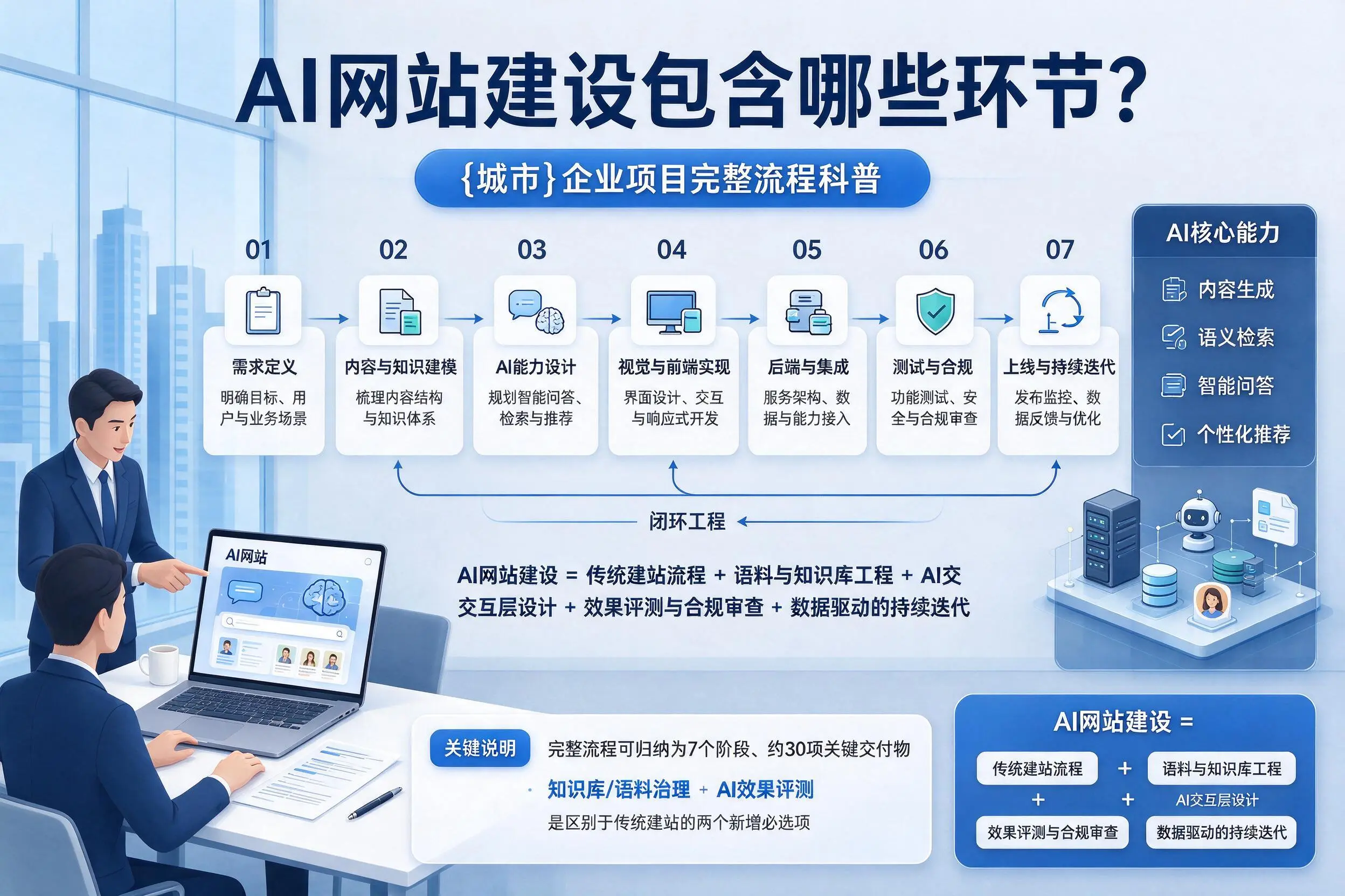 AI网站建设包含哪些环节?天水企业项目完整流程科普