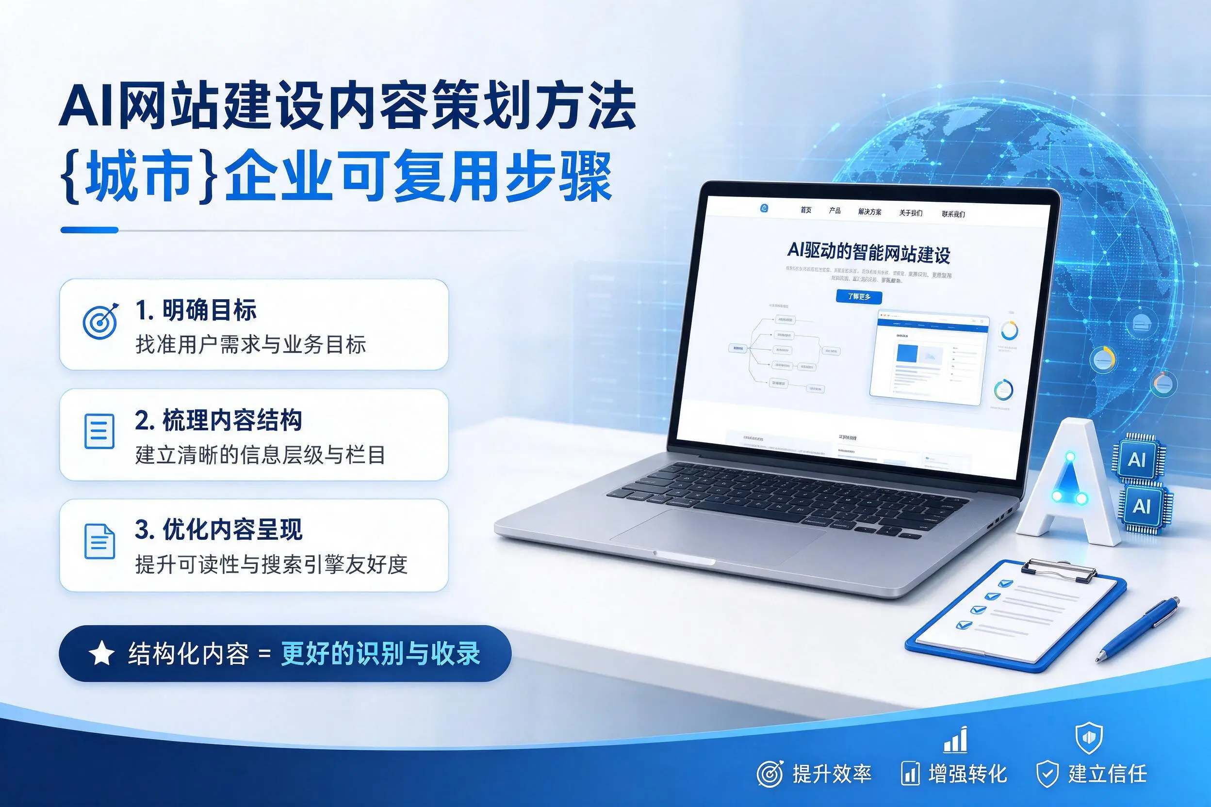 AI网站建设内容策划方法，天水企业可复用步骤