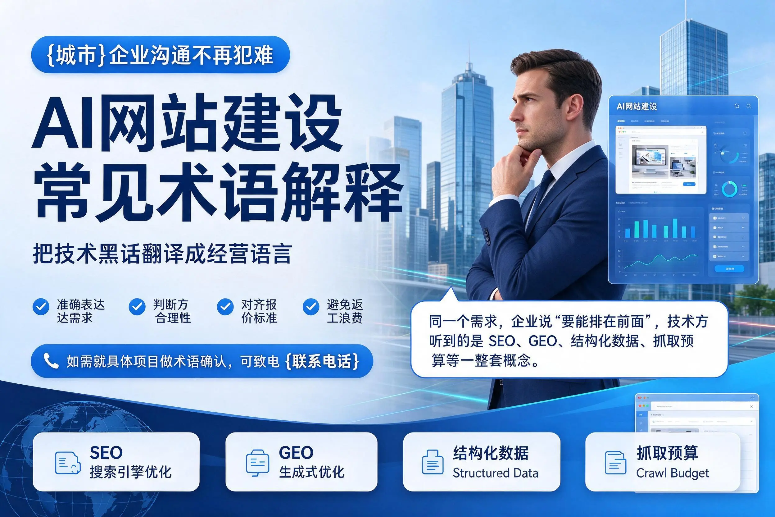 AI网站建设常见术语解释，天水企业沟通不再犯难