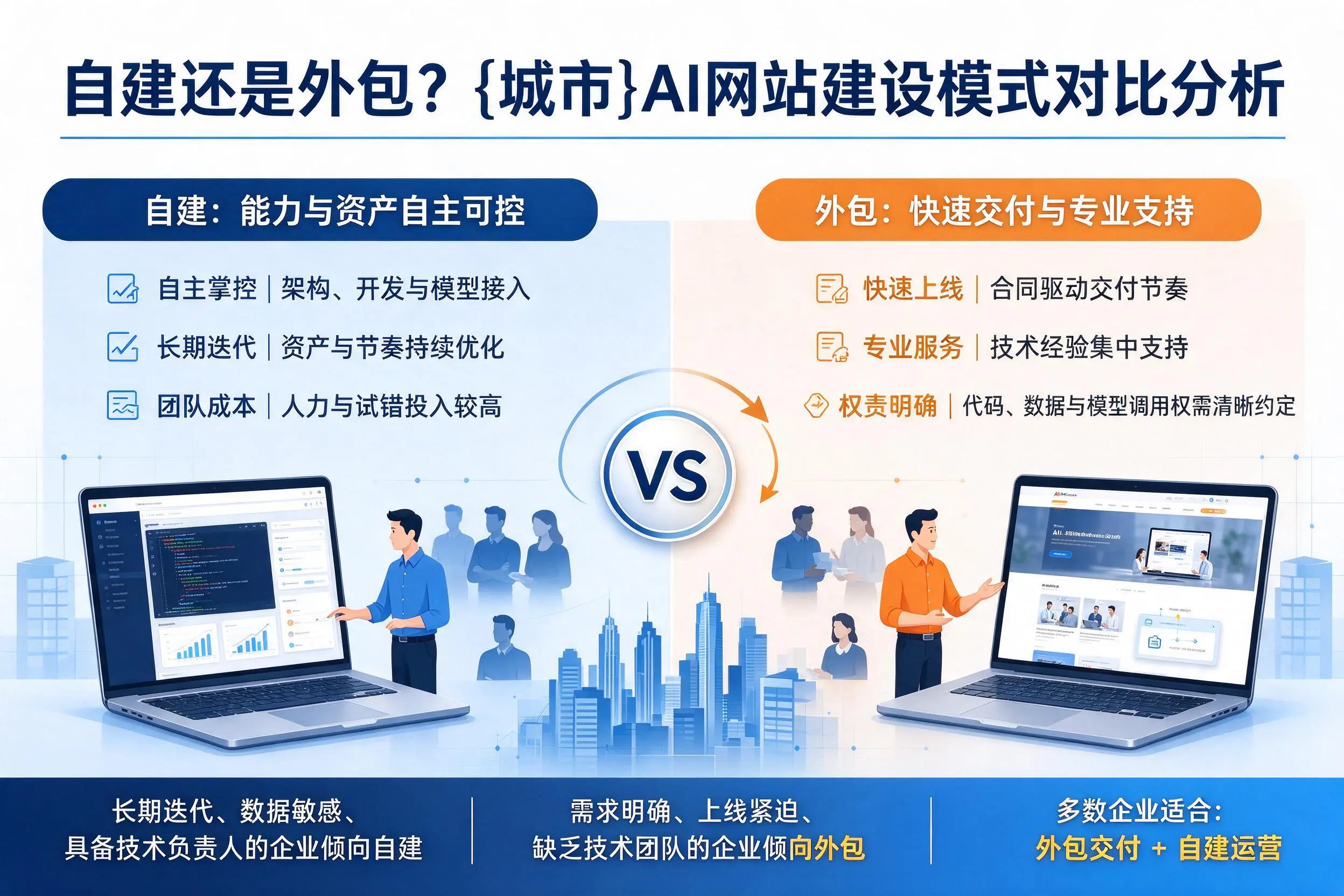 自建还是外包?天水AI网站建设模式对比分析