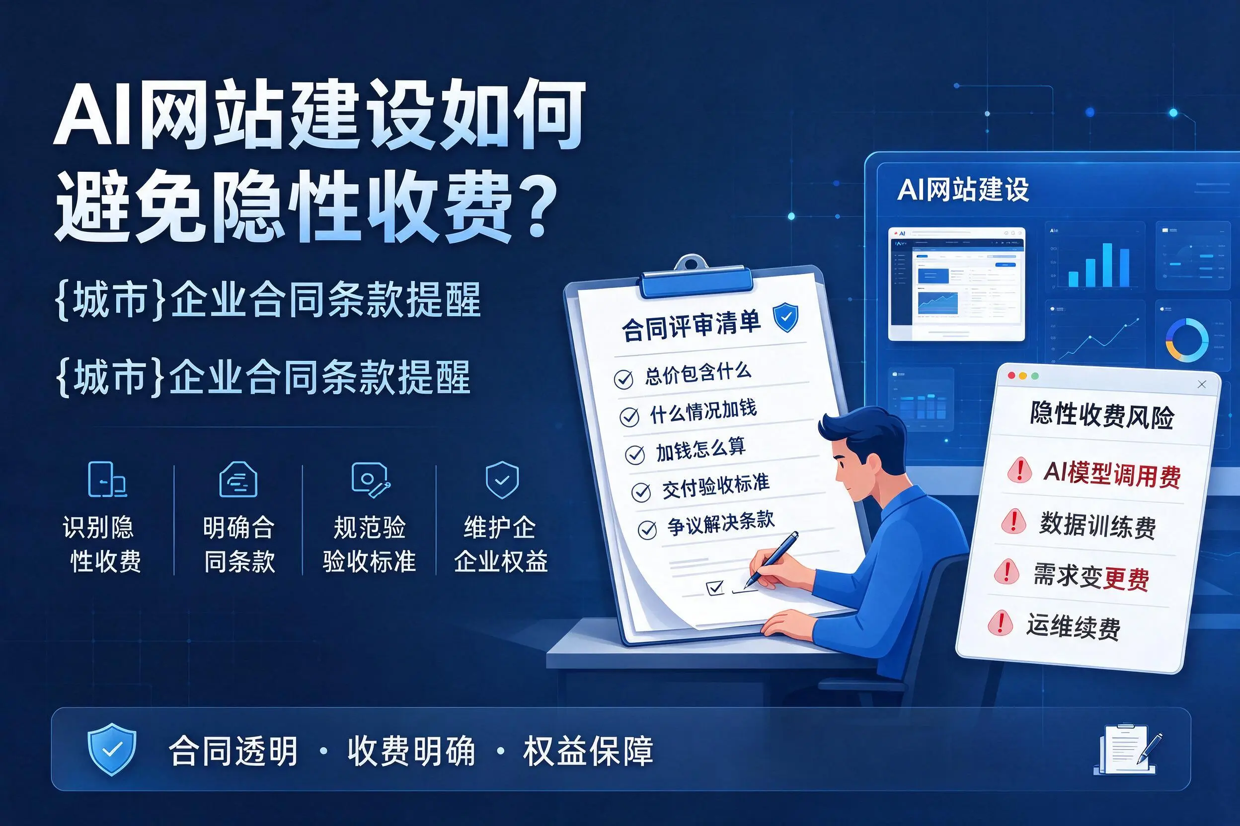 AI网站建设如何避免隐性收费?天水企业合同条款提醒
