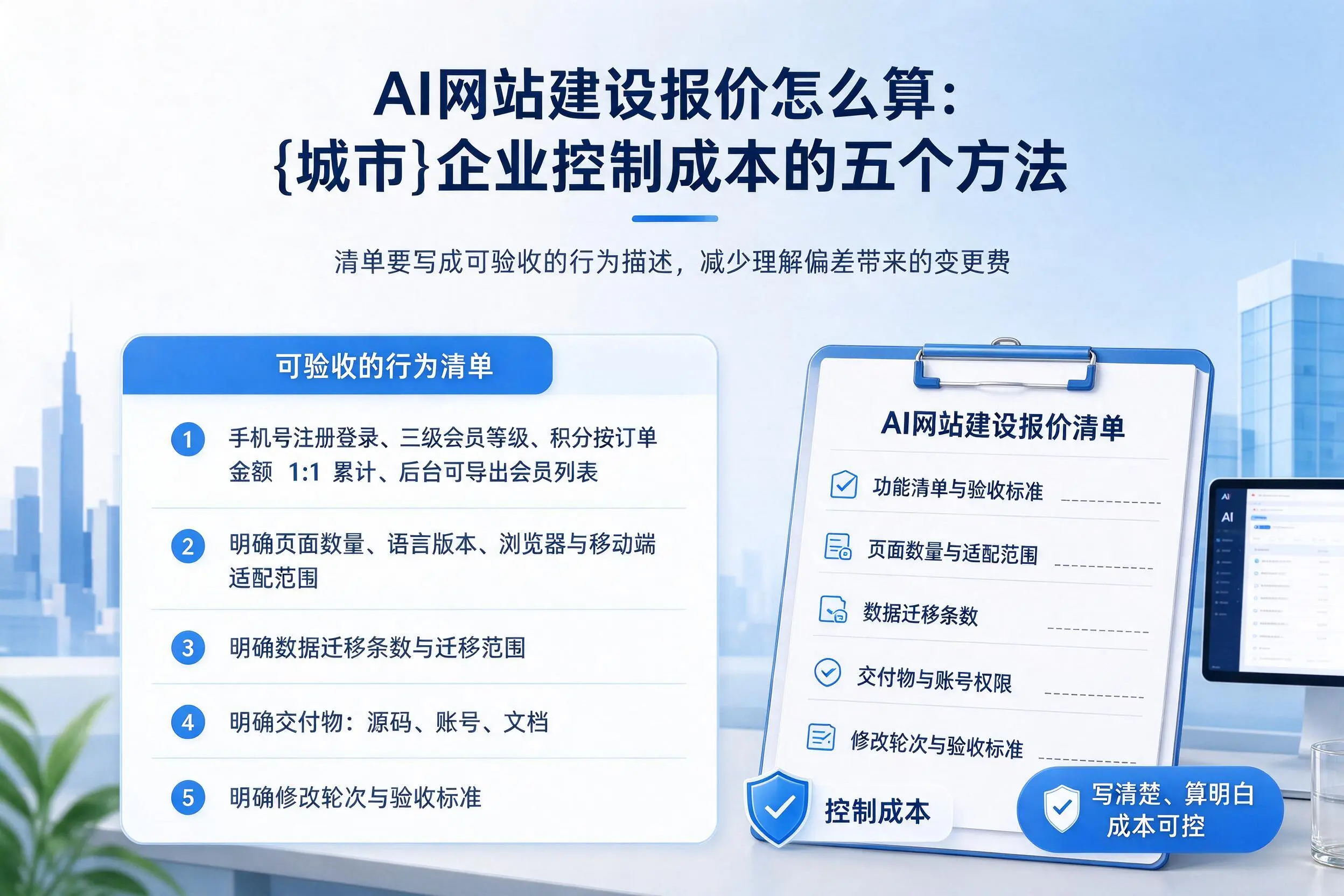 AI网站建设报价怎么算:天水企业控制成本的五个方法